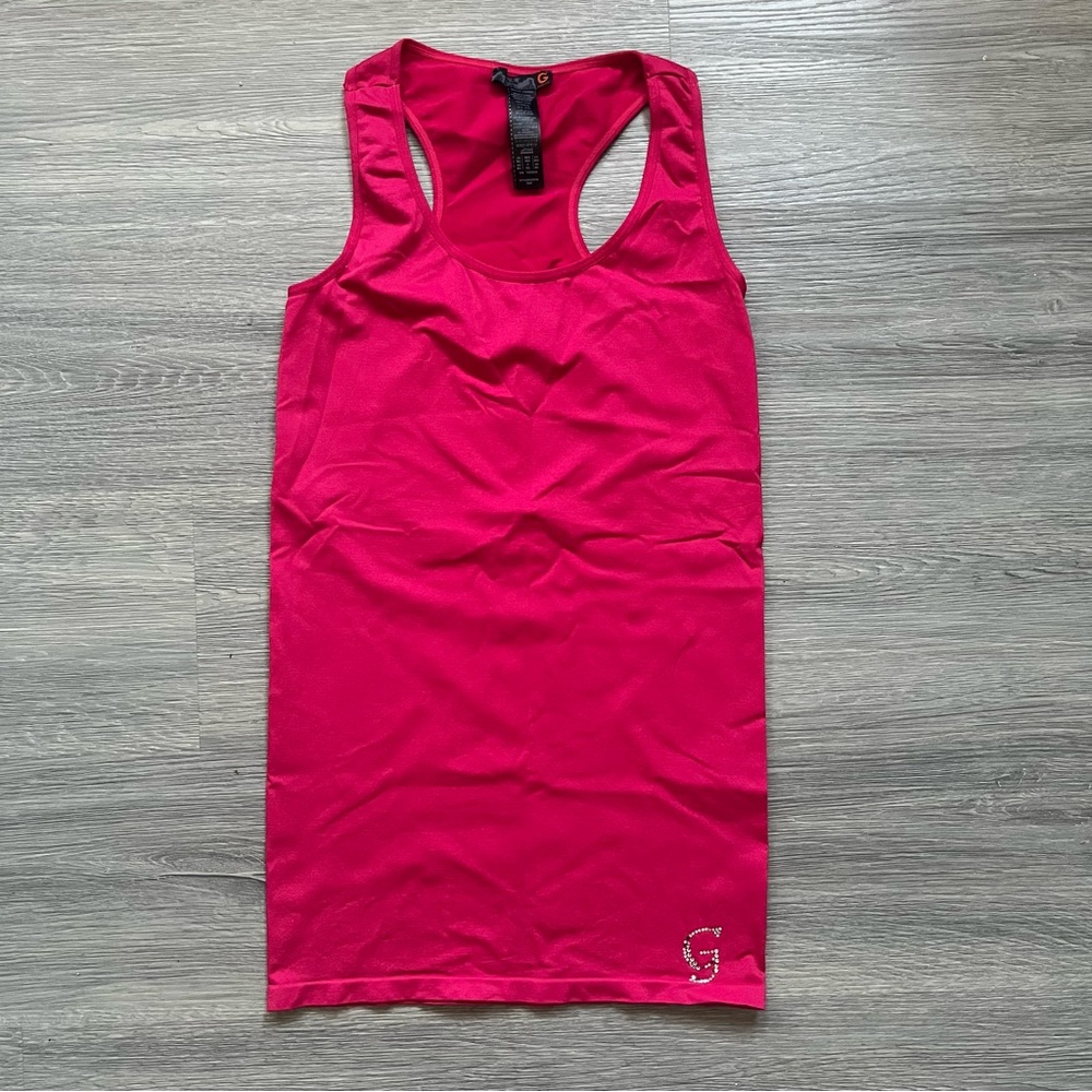 Hot Pink Guess Rhinestone Stretchy Bodycon Dress